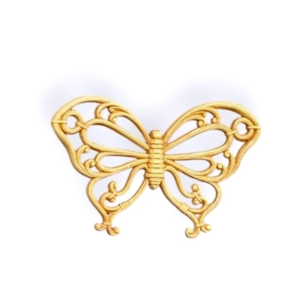 Vintage Burwood Syroco Wall Decor Set Butterfly Fan Plaques Hollywood Regency - Picture 4 of 13